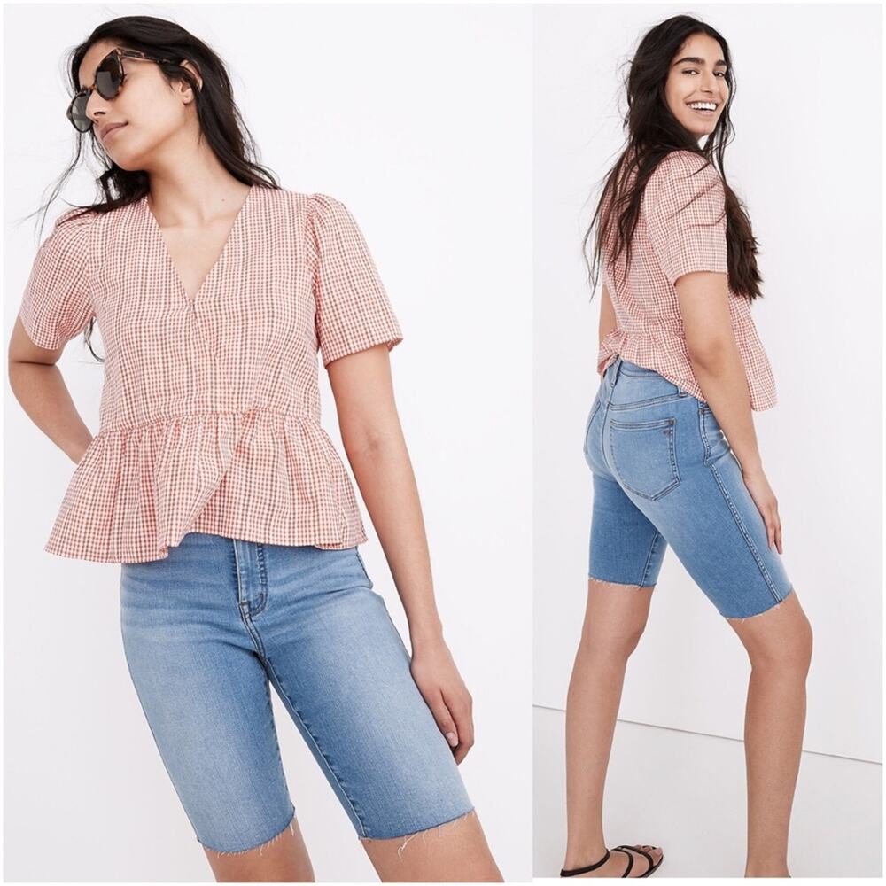 NWT Madewell Roadtripper Supersoft Biker Shorts in Boerum Wash